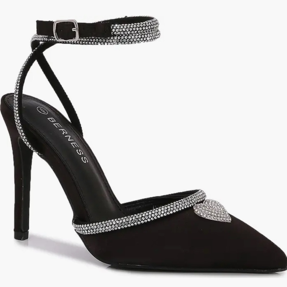 Black Rhinestone Heels